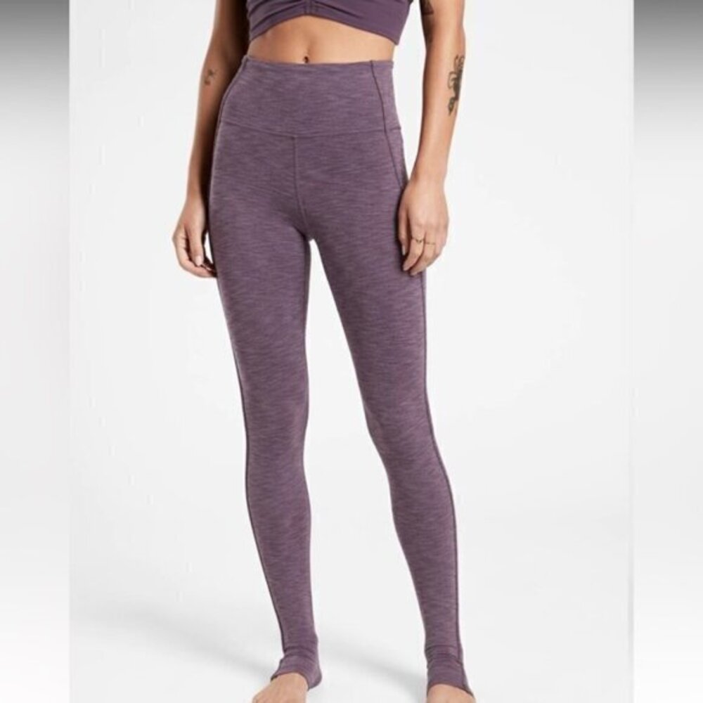 Athleta Womens Purple Elation Over Heel Tight Extra Long Leggings Size S Tall